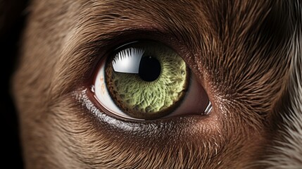 High-resolution close-up photograph capturing the detailed texture of a dogs eye