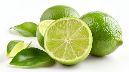 Green lime isolated on the white background