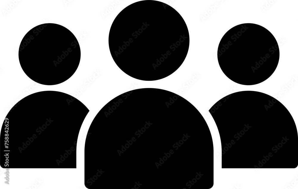 Poster simple basic group of people communication or team work icon. vector image.