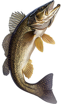 Isolated illustration of a walleye fish