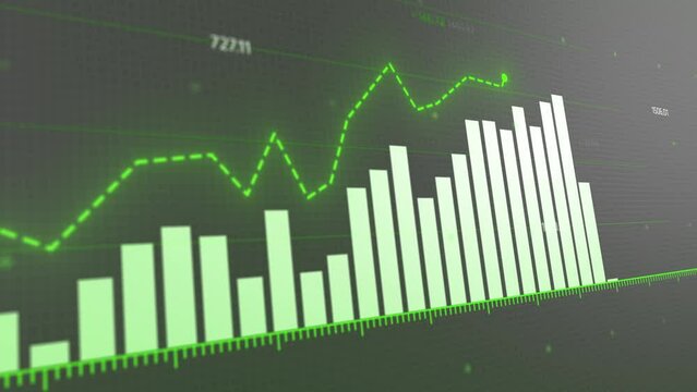 Dynamic Market Analysis: An Animated Insight into Economic Trends with Rising Graphs, Decreasing Expenses, Increasing Profits, and Trade Fluctuations in Crypto and Stock Markets