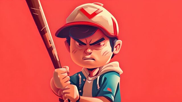 Realistic 3D Artwork: Boy with Baseball in a Stunning Illustration