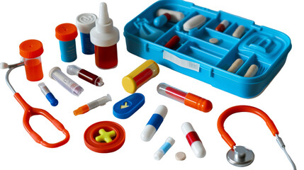 Toy Doctor Kit on Transparent Background PNG