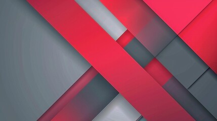 A simple background of red and grey geometric shapes.