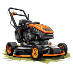 Fototapeta premium Lawn mower with transparent background