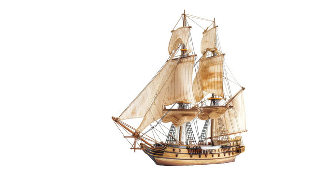 Toy Frigate on Transparent Background PNG