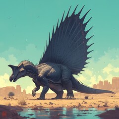 The Powerful Dimetrodon: Roaming the Ancient Landscape in Stunning Detail