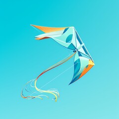 Joyous Kite Icon Ballet Amidst the Wind: An Uplifting Scenery for Branding and Advertisement