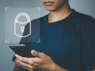 Cyber security and online internet connection data protection Access to personal information and...