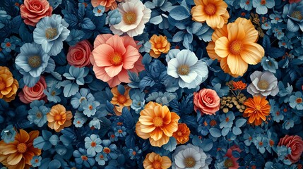Boho Style Floral Seamless Pattern 8k Realist