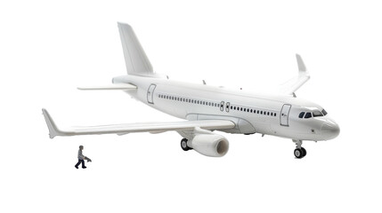 Toy Passenger Plane on Transparent Background PNG - obrazy, fototapety, plakaty