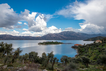 Turkey - Lake Bafa, located within the borders of Mugla and Aydın provinces