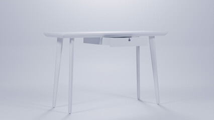 Wooden table desk premium photo 3d render