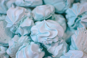 Blue glazed sweet pastries exposed in business for consumption