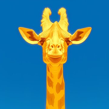 Majestic Vividly Colored Giraffe in the Dark of Night