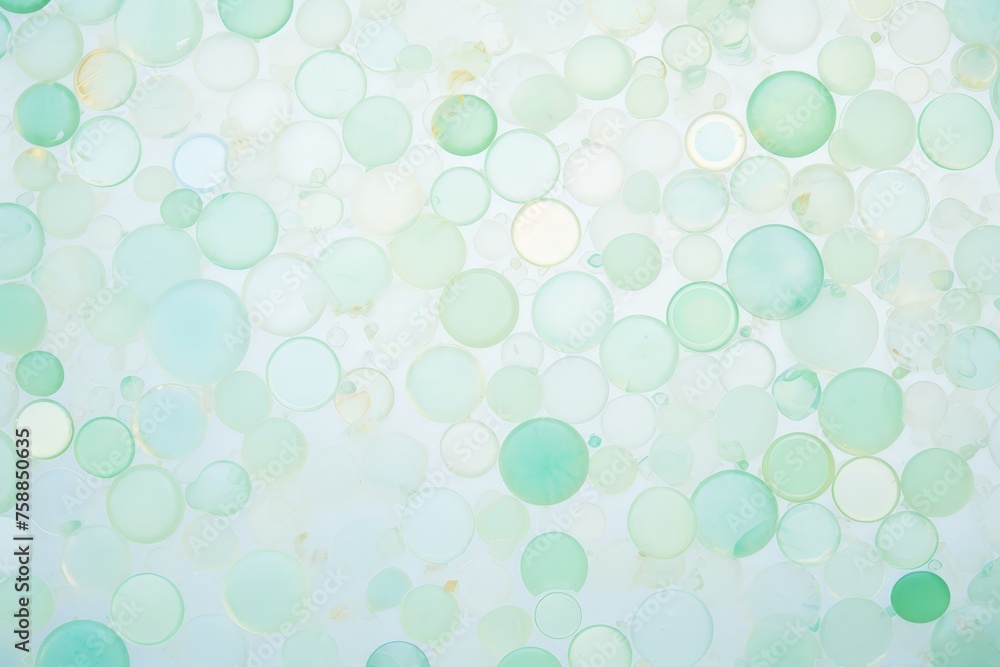 Poster a vibrant green background filled with countless white bubbles of varying sizes, creating a whimsica