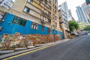 Graffiti Art Landmark at Gutzlaff Street in Soho, Central Hong Kong.