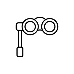 Binocular outline icons, minimalist vector illustration ,simple transparent graphic element .Isolated on white background