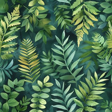 Exquisite Hand-Painted Fern Pattern - A Unique and Elegant Stock Image Solution