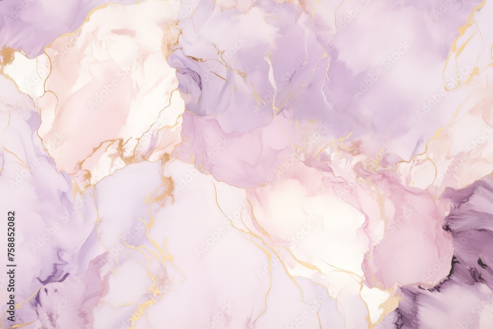 Poster close up view capturing the intricate and vibrant texture of a purple marble surface, showcasing its