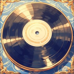 Timeless Classic: Iconic Vinyl Record with Detailed Grooves