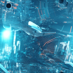 Naklejka premium Seamless pattern for World Aviation and Astronautics Day