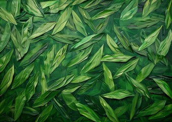 Green Leaves painting, AI generated