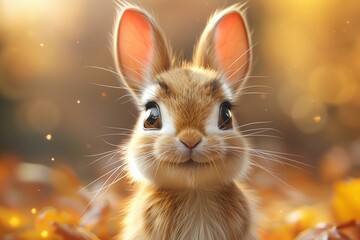 Cute Baby Rabbit Bunny Easter Illustration Art Cartoon Generative AI