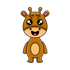 cute vector design illustration of a giraffe mascot