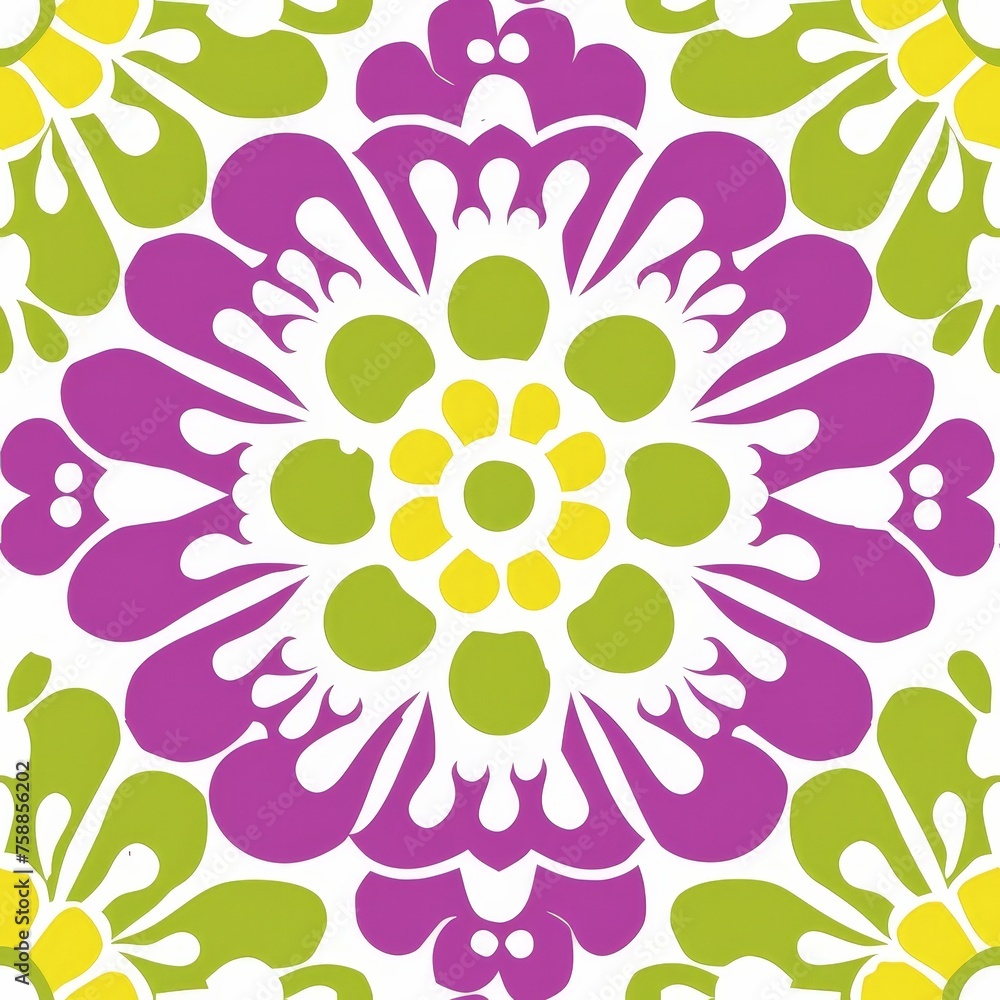 Poster a vibrant and colorful flower design blooms elegantly against a pristine white background, creating 