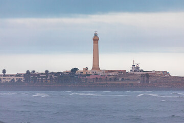 The El Hank lighthouse is a lighthouse located on cap El Hank, west of the port of Casablanca - Morocco