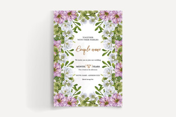 BRIDAL SHOWER FLORAL INVITATION TEMPLATE