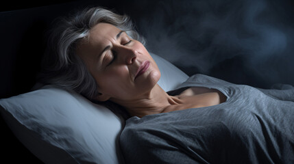 Sleep disorders Middle-aged woman's condition.