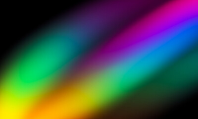 abstract colorful light leak on black background