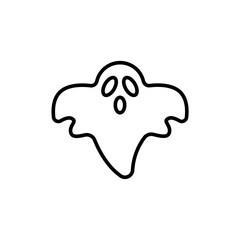 Ghost outline icons, minimalist vector illustration ,simple transparent graphic element .Isolated on white background