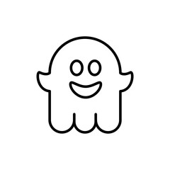 Ghost outline icons, minimalist vector illustration ,simple transparent graphic element .Isolated on white background