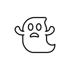 Ghost outline icons, minimalist vector illustration ,simple transparent graphic element .Isolated on white background