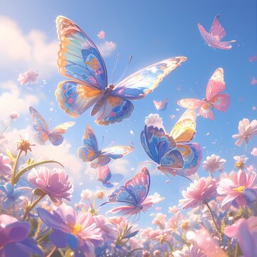 Spectacular Gathering of Colorful Butterflies: A Stunning Visual for Wildlife and Natural Beauty Campaigns