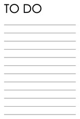 Empty black and white simple to do list template design