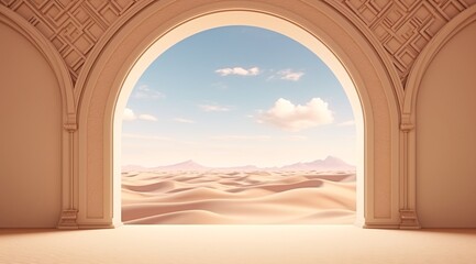 a desert landscape with a archway