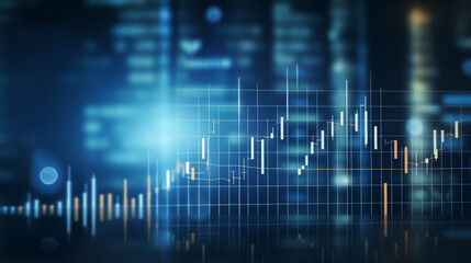 Stock Market Chart and digital graph on Dark Blue Background. financial chart and candlestick graph