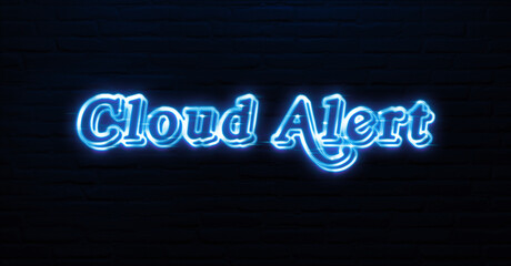 Cloud Alert text neon sign