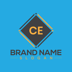Initial CE letter logo design with creative square symbol