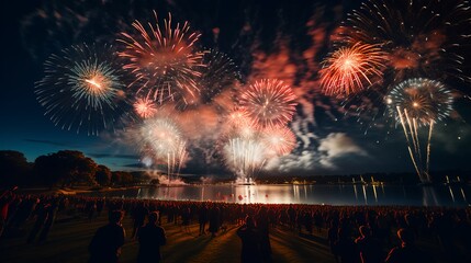 fireworks in the city