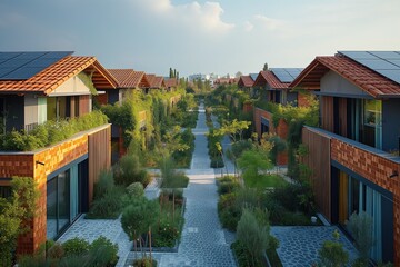 Visualize a cityscape where rooftops are covered with solar panels, highlighting urban renewable energy solutions. --ar 3:2 --style raw --stylize 750 --v 6 Job ID: 26e8bf90-79ea-43a0-bcf3-b39a54058dc9