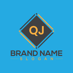 Initial QJ letter logo design with creative square symbol