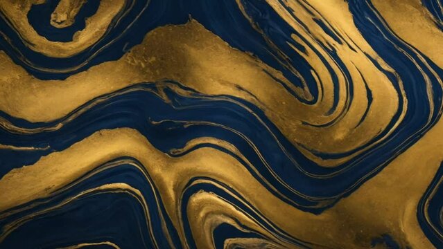 Abstract gold and navy paint