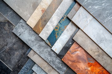 Luxury samples of different colored tiles - Powered by Adobe