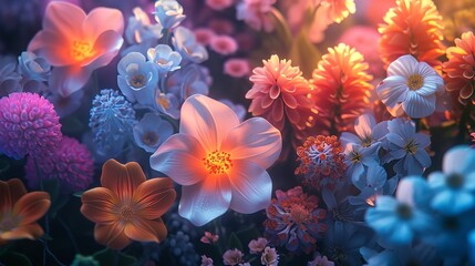 Floral Abstract Pattern 8k Realistic Lighting
