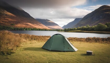 Adventure wallpaper background, camping in Ballachulish in Highland, Scotland